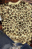 Leopard Leopard Bleached O-neck T Shirt