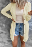 White Solid Color Open-Front Buttons Cardigan