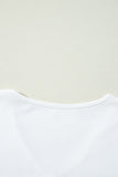 White Solid Color V Neck Long Sleeve Knit Top