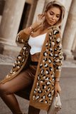 Brown Leopard Print Fur Cardigan