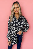 Black Leopard Print Tunic Shirt