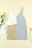 Apricot Color Block Knitted Tank Top