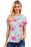 Multicolor Floral Print Smocked Tank Top