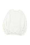 Beige Plain Crew Neck Pullover Sweatshirt