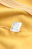 Yellow Zip Closure Drawstring Cinched Cropped Hoodie