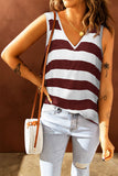 Striped V Neck Tank Top