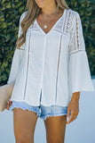 White The Du Jour Crochet Blouse