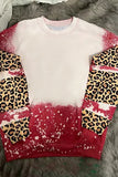 Red Tie-Dye Leopard Long Sleeve Top