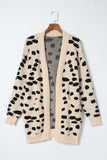 Leopard  Animal Spotted Pattern Open Front Cardigan