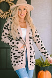 Leopard  Animal Spotted Pattern Open Front Cardigan