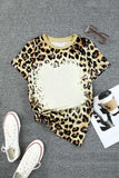 Leopard Leopard Bleached O-neck T Shirt