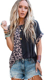 Rose Leopard Patchwork Tie Strap Tank Top