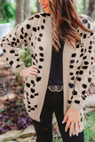 Leopard  Animal Spotted Pattern Open Front Cardigan