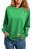 Red Solid Round Neck Raglan Sleeve Sweatshirt